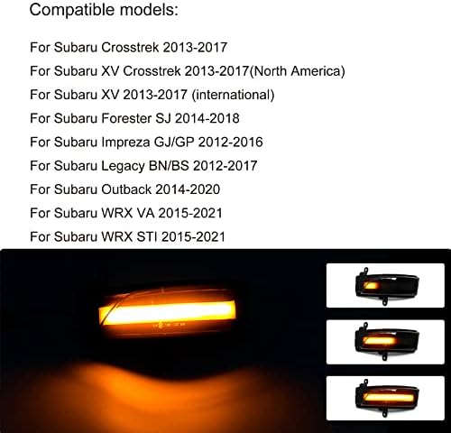 Yipmotiv 2 бр. Пързалка Динамичен led Указател на Завоя за Subaru WRX VA STI 2015-2021, за Forester XV Forester