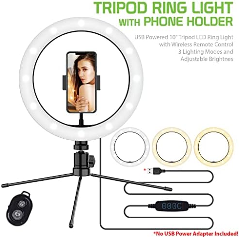 Светъл трикольор пръстен за селфи, което е съвместимо с вашия BlackBerry Z30 10 инча, с дистанционно управление
