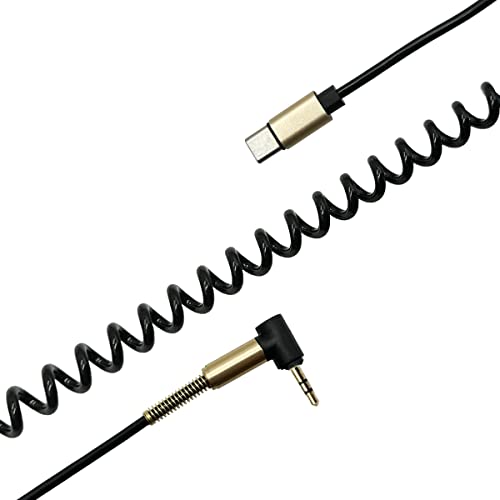 Спирален кабел 2,5 мм към USB C; Seadream 2 броя аудио кабел Прибиращ се USB C 2,5 мм с КПР; USB Конектор C до прав угловому кабел 2,5 мм TRS с 3 полюса Aux Audio, навити пружинен кабел 3,3 фут?