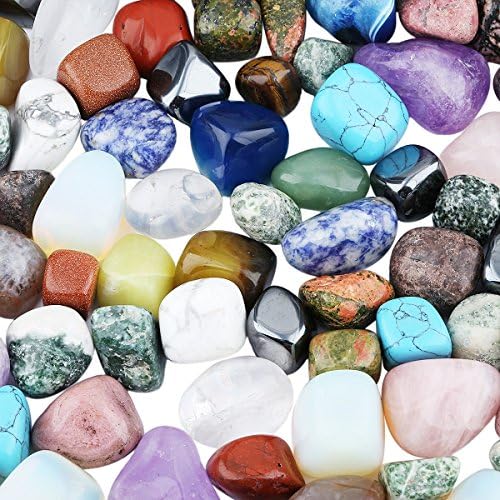 Rockcloud 1 килограм Нарязани на Полирани камъни, за да проверите за Вики, Рейки, Лечебен кристал, Разнообразни