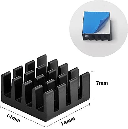 Алуминиев радиатор CTRICALVER с термоклеем, използван за охлаждане на 3D принтер (20 парчета, черен)