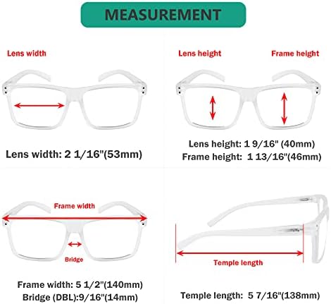 Eyekepper Извънгабаритни очила за четене в квадратни рамки за четене в големи рамки за мъже и жени