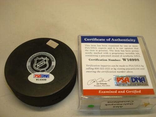 Алекс Гальченюк подписа хокей шайба Монреал Канадиенс с автограф на PSA/DNA COA 1C - за Миене на НХЛ с автограф