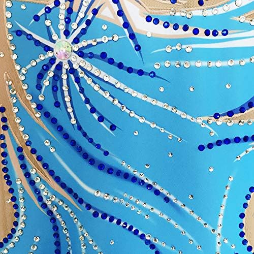 Бански за художествената Гимнастика LIUHUO в Синята Лента на Едро Танцов Костюм От Ликра Соревновательное Рокля