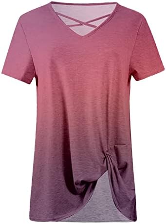 Лятна Есенна Блуза, Тениска за Жени 2023, Къс Ръкав, V-Образно Деколте, Памучна, Графична Свободна Засаждане,