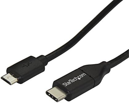 StarTech.com USB Кабел C - Micro USB - 3 ft / 1 м Кабел USB 2.0 Кабел Micro USB - Кабел Micro USB B C - USB 2.0 Type C (USB2CUB1M), черен