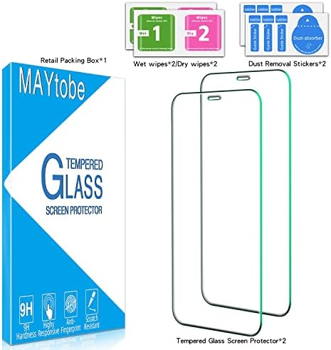 MAYtobe [2] Защитен слой от закалено стъкло за iPhone 12 Mini, защита от надраскване, без мехурчета, лесен за инсталиране