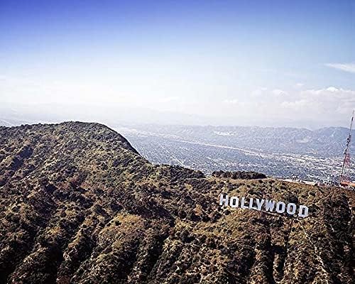 Надпис Холивуд С изглед към Лос Анджелис, Калифорния, печат на снимки от галогенида Сребро 11x14