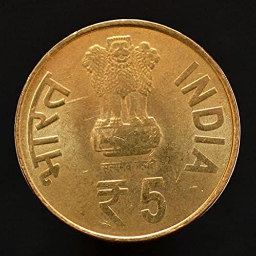 Индия Монета в 5 Рупии 2010 г. Паметник на 150-годишнината от Национален контрол на Индия Никел Мед 23 мм Азия
