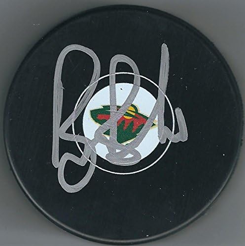 Хокейна шайба БРУС БУДРО Минесота Уайлд с автограф - за Миене на НХЛ с автограф