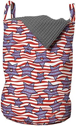 Gatefold Шарени Чанта за дрехи, с Шарките на Американското под формата на Звездички и Вълнообразни ленти, на