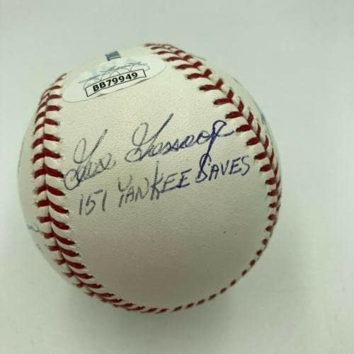 Легендарни бейзболни топки Ню Йорк Янкис с множество автографи на Мариано Ривера JSA COA - Бейзболни Топки с автографи