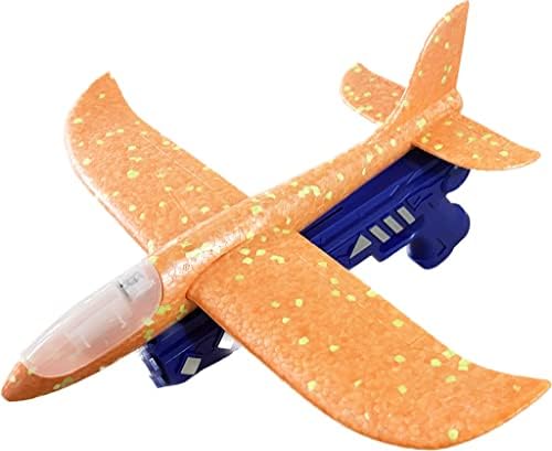 Комплект за стартиране на меките хвърляне на самолети Petitebella LED от 3 до 12 години (син самолет /синя стартера,