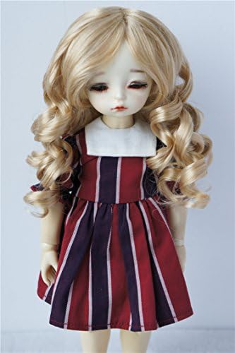 JD259 6-7 инча 16-18 см Дама Ролка BJD Куклени Перуки 1/6 yosd Аксесоари за кукли от синтетични Мохера (Блондинка)