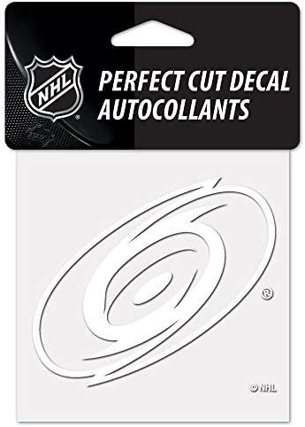 Бял Стикер WinCraft NHL Carolina Hurricanes Decal4x4 Идеална Кройка, Цвят на екип, Един Размер