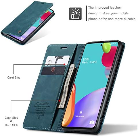Калъф-за награда Kowauri за Samsung Galaxy A52 4G/5G, Кожен калъф-портфейла на Класически дизайн със слот за