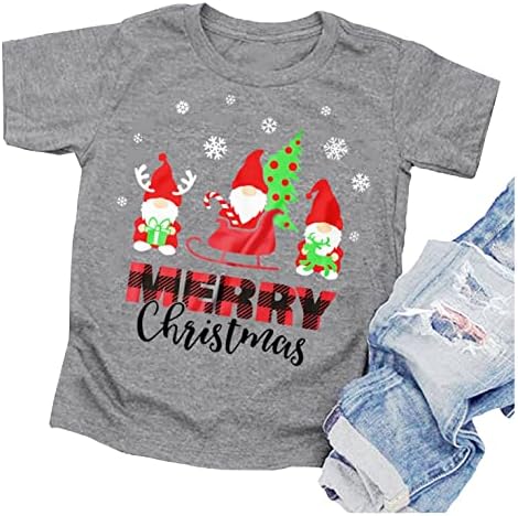 Весела Коледа, Риза За Деца, Забавни Тениски с образа на Дядо Коледа, Върхове За Малки Момичета И Момчета, Подарък
