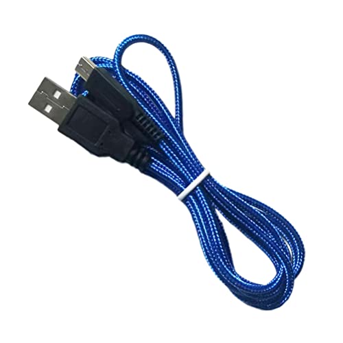 Сплетен от косата Zigmoon 5-крак USB кабел за зарядно устройство за 3DS, Съвместими с Nintendo New 3DS XL / New 3DS/3DS XL, 3DS, New 2DS XL, New 2DS/2DS XL/2DS, DSi/DSi XL - Син