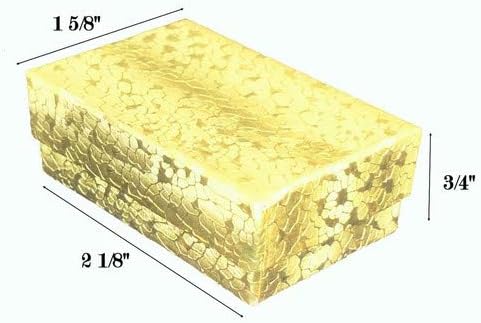 888 Дисплей - Опаковка от 10 Кутии с размери 1 7/8 x 1 1/4x 5/8, пълни с памук GoldFoil, Ковчежета за Бижута