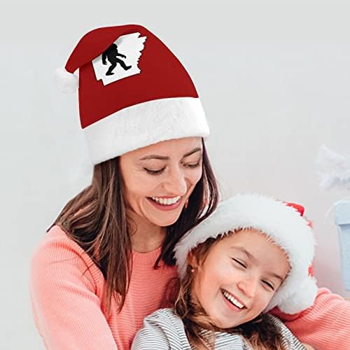 Плюшен Коледна Шапка на Снежния Човек на щата Арканзас, Палави и Сладки Шапки на Дядо Коледа с Плюшени Полета и Удобна Подплата, Коледна украса