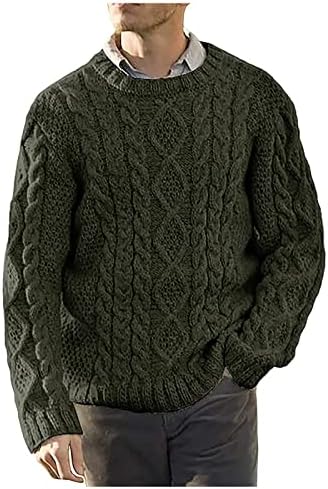 DuDubaby Мъжки Обикновен Всекидневен Пуловер С кръгло деколте, Пуловер, Трико С Дълъг Ръкав