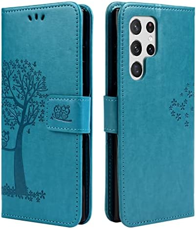 Чанта-портфейл Galaxy S22 Ultra - Mavis's Дневник от Тисненой на кожата, Магнитен флип-куфар с отделения за