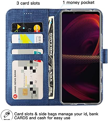 Чанта-портфейл Feitenn за Sony Xperia 5 III 2021, Тънък калъф-награда от изкуствена кожа с панти капак, Стойка, Отделения за кредитни карти, Титуляр с Магнитна закопчалка, Броня, ?