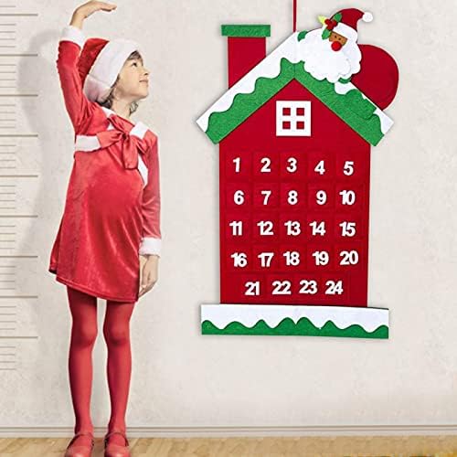 AWEAR Адвент Коледен Календар Коледна Обратно Броене 24 Дни Календар Окачване Украса За Коледната Елха Календар