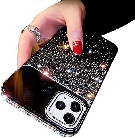 LINYUNE AHTONG за iPhone 12 Калъф Градиентный калъф с Блестящи диаманти, Блестящ Кристал кристал Защитен калъф-броня