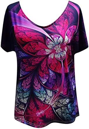 Дамски Памучен Блуза-риза в стил Киберпънк с Цветен Модел Vneck за Момичета Есен-Лято A9 A9