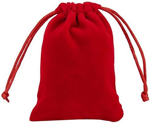 Bullahshah 10 20 50 Дебело Кадифе Златар чанта от съвсем малък, за сватбени подаръци, чанти за подаръци (Червен,