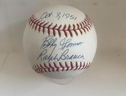Боби Томсън Ралф Бранка 3 октомври 1951 г. С автограф Auto M. l. Baseball Jsa Ai62698 - Бейзболни топки с автографи
