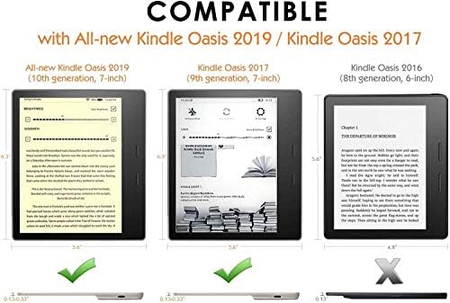Едно водоустойчив калъф YYS Kindle Oasis, изкуствена кожа, е подходяща само за напълно нови 7 Kindle Оазис (10-то поколение, випуск 2019 г., и 9-то поколение, випуск 2017 г.), черен