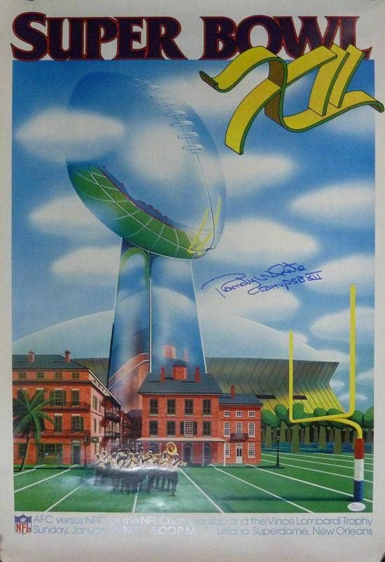 Ранди Уайт С Автограф / Подписан Плакат на Далас Каубойс Super Bowl XII JSA 13808 - Снимки NFL с автограф
