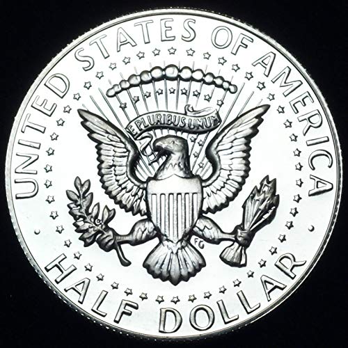 Сребърен Полдоллара Кенеди 1970-те години - Изключителна монета - Доказателство за скъпоценни камъни - Монетен