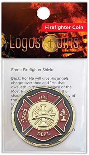Монета пожарникари, Монета на повикване пожарникар, Джобен Знак на Признателност и защита. Моят Бог, на когото