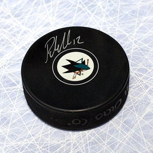 Хокейна шайба Патрик Marlo Сан Хосе Шаркс с автограф - Autograph NHL Pucks