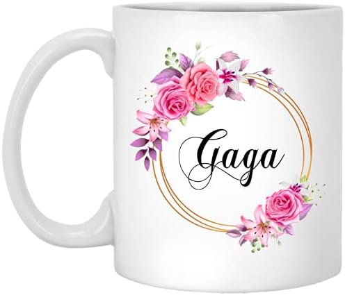 GavinsDesigns Gaga Flower Новост, подарък под формата на утайка от чаши за Деня на майката - Розови цветя Гаги в златна рамка - Нова чаша във формата на цвете Гаги - Подаръци за ро