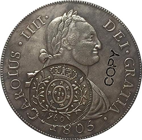 1805 Бразилия 8R Монети Копирни Монети COPYSouvenir Новост Монета, Монета за Подарък