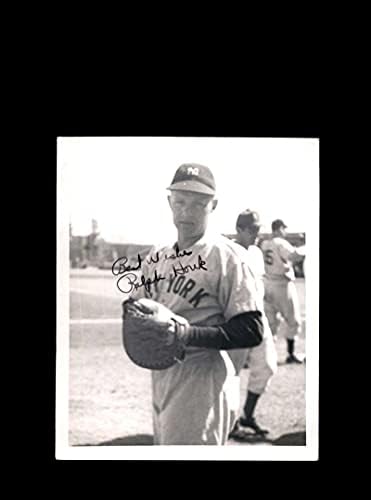 Ралф Кука JSA Coa Подписа Реколта 4x5 1950-те години Ню Йорк Янкис Оригиналната снимка с Автограф