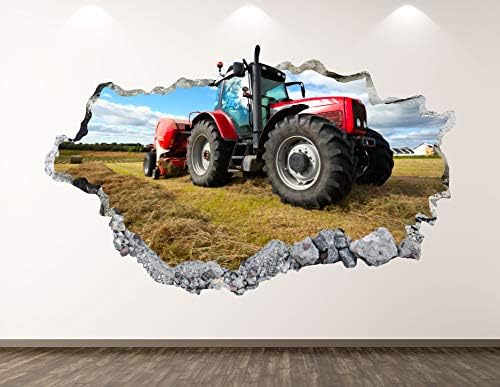 Западните Планински Трактор Стикер За стена, Арт Декор на 3D Ферма Стикер Стенопис Детска Стая Винил Подарък