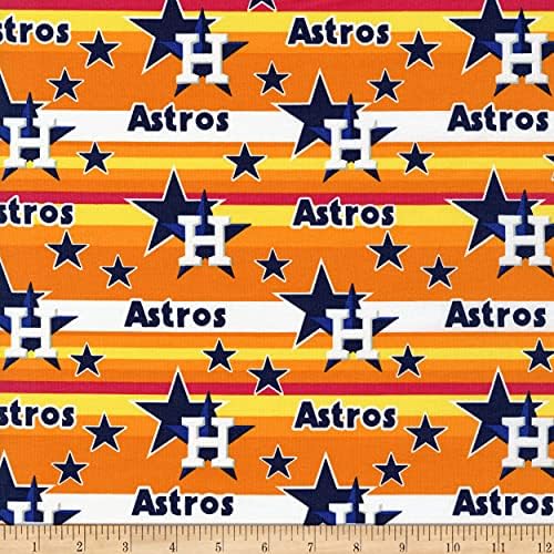 Памучен плат MLB Houston Astros Stars оранжев цвят, стеганая плат by the Yard