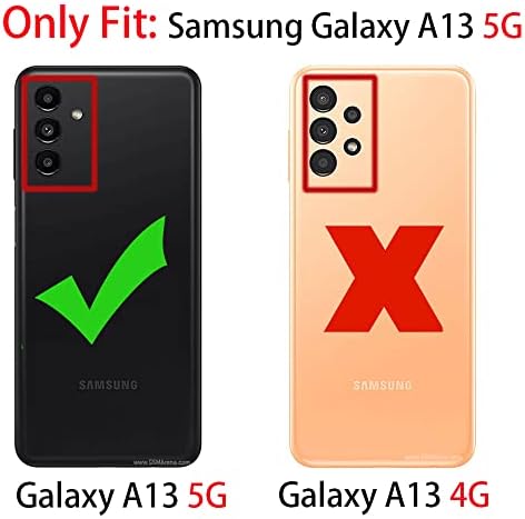 Кожен калъф EASSGU за Samsung Galaxy A13 5G с 3 Слота за карти и 1 Портмонето с панти капак, Устойчиво на Надраскване,