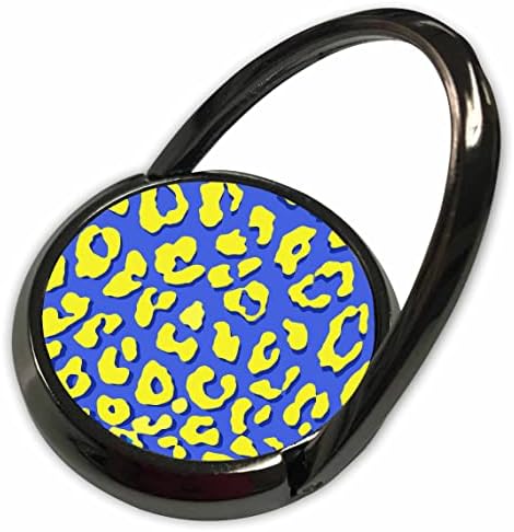 3dRose Смешни Пръстени за телефон с ярко сини и жълти леопардовым принтом (phr-362888-1)
