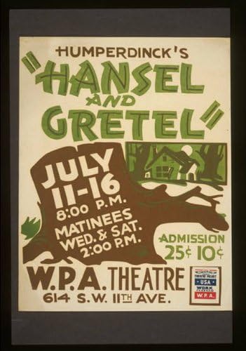 Исторически находки Снимка: Хензел и Гретел Хампердинка, Драма WPA, Калифорния, Opera, на Вилата, в Гората,