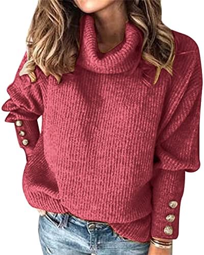 Жена Пуловер Пуловер 2022, Зимен Пуловер Свободно Намаляване на S-5XL, Блузи с високо воротом, Модерни Ежедневни