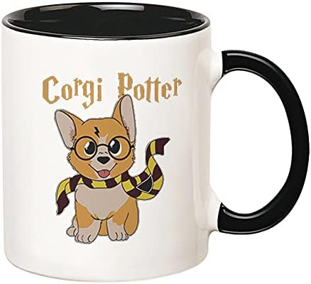 Fonhark - Чаша Corgi Potter, за мама-татко Кучета, за мама-татко Corgi, Чаша за любителите на Corgi, Кафеена Чаша/Чаша е Новост в 11 Грама