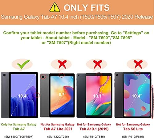 Калъф INFILAND Galaxy Tab A7 10,4 2020, smart-калъф-поставка с матирана полупрозрачна заден панел, подходящ