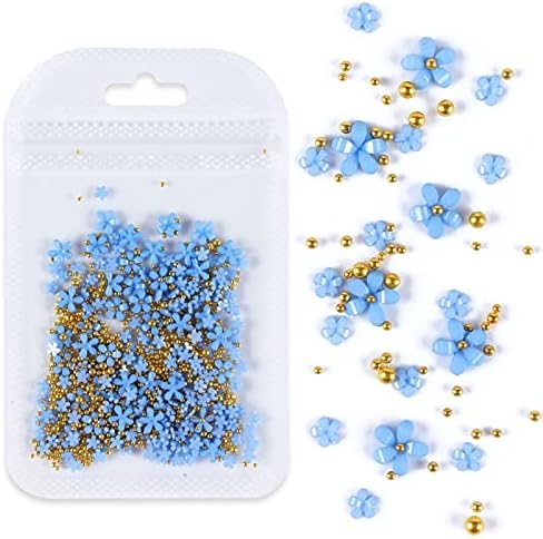 3D Синьо-Лилаво Цвете за Декорация за Дизайн на ноктите Разход на Размера на Стоманени Топчета, за да проверите