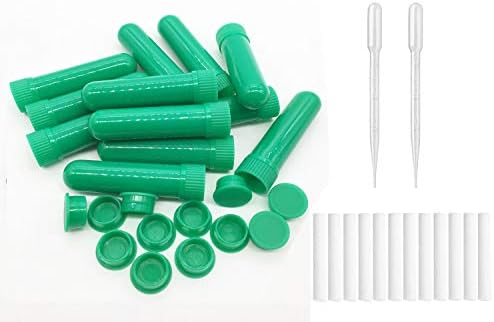 zison 12 Комплекта (зелени) Тюбиков за ароматерапия с етерични масла, Щеки за инхалации, Празни Носа инхалатори